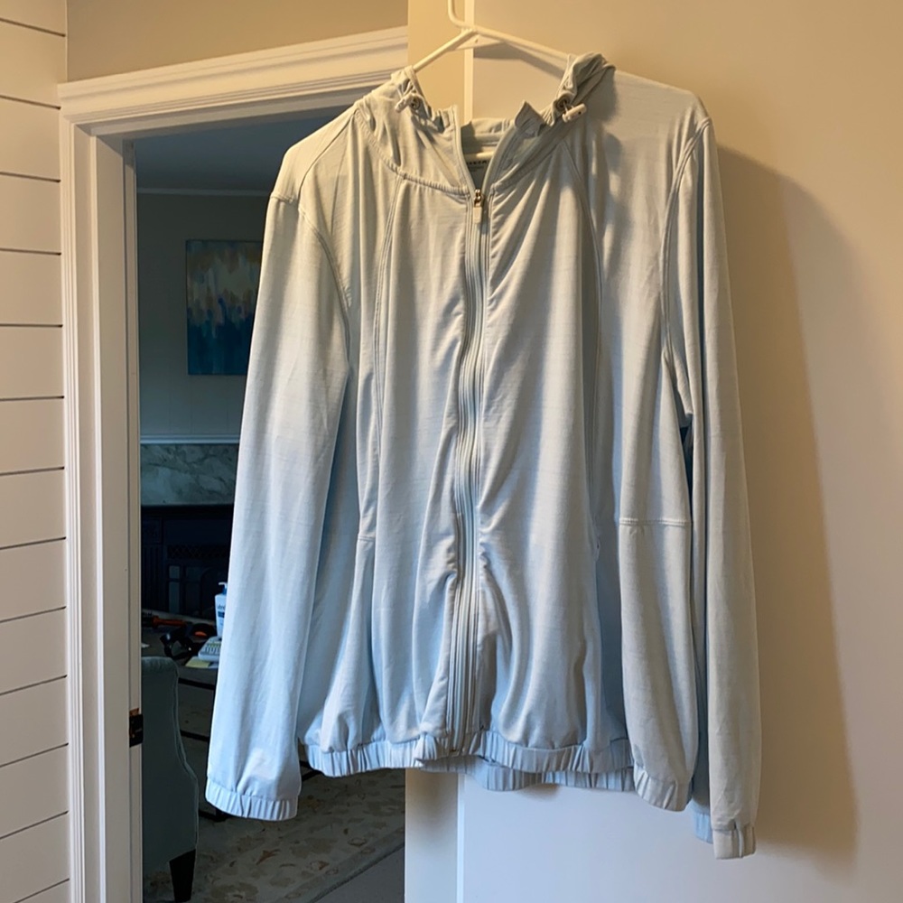 Athleta XL light blue zip up light weight jacket
